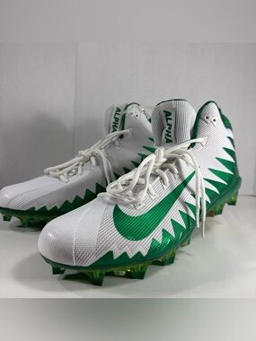 Nike Men’s White & Green Alpha Football Cleats